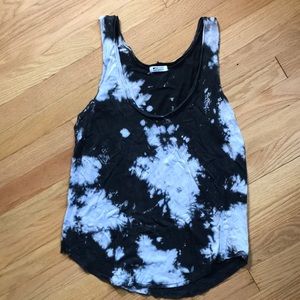 La Made black & white tie dye tank small